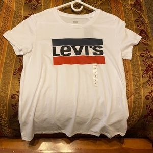 New Levi’s T-shirt! White, Blue & Red!